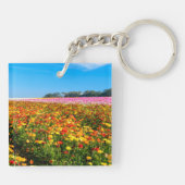 Quadrat (zweiseitig) Schlüsselanhänger Blume Field (Rückseite)