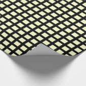 Quadrate 02 - Blassgelb auf schwarz Geschenkpapier (Ecke)