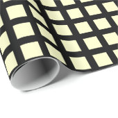 Quadrate 02 - Blassgelb auf schwarz Geschenkpapier (Rolleneckpunkt)