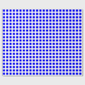 Quadrate 02 - Blau auf Weiß Geschenkpapier (Flach)