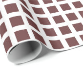 Quadrate 02 - Braun auf Weiß Geschenkpapier (Rolleneckpunkt)