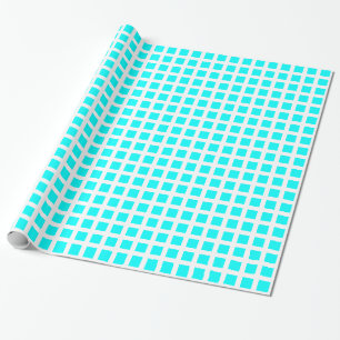 Quadrate 02 - Cyan on White Geschenkpapier