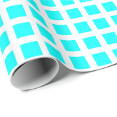 Quadrate 02 - Cyan on White Geschenkpapier (Rolleneckpunkt)