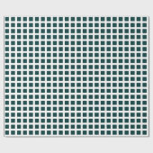 Quadrate 02 - Dunkelgrün auf Weiß Geschenkpapier (Flach)