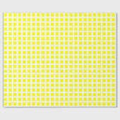 Quadrate 02 - Gelb auf Weiß Geschenkpapier (Flach)