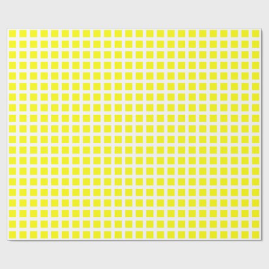 Quadrate 02 - Gelb auf Weiß Geschenkpapier (Flach)