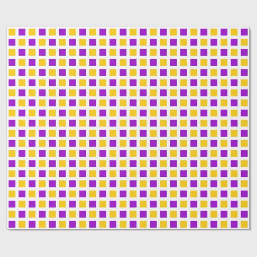 Quadrate 02 - Lila und gelb Geschenkpapier (Flach)