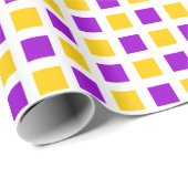 Quadrate 02 - Lila und gelb Geschenkpapier (Rolleneckpunkt)