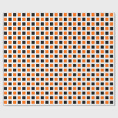 Quadrate 02 - Orange und Schwarz Geschenkpapier (Flach)