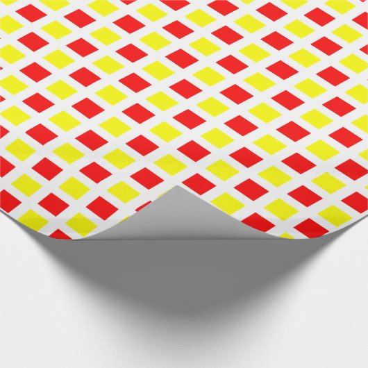 Quadrate 02 - Rot und Gelb Geschenkpapier (Ecke)