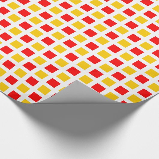 Quadrate 02 - Rot und Gelb Geschenkpapier (Ecke)