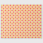 Quadrate 02 - Rot und Gelb Geschenkpapier (Flach)