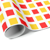 Quadrate 02 - Rot und Gelb Geschenkpapier (Rolleneckpunkt)