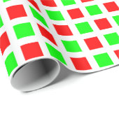 Quadrate 02 - Rot und Grün Geschenkpapier (Rolleneckpunkt)