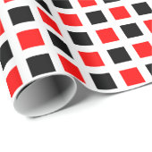 Quadrate 02 - Rot und Schwarz Geschenkpapier (Rolleneckpunkt)