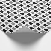 Quadrate 02 - Schwarz und Grau Geschenkpapier (Ecke)