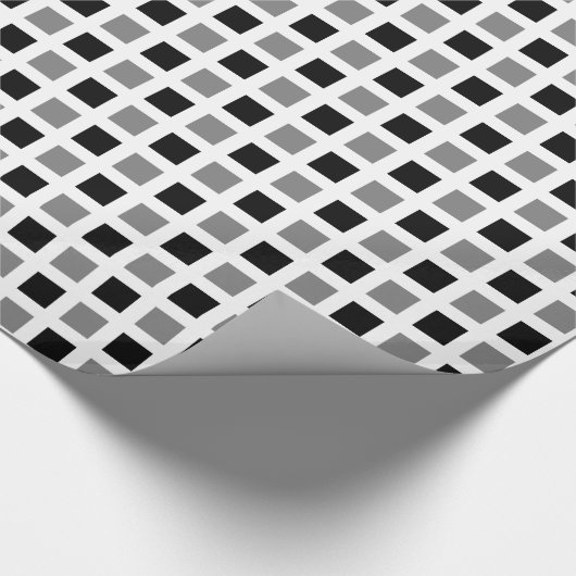 Quadrate 02 - Schwarz und Grau Geschenkpapier (Ecke)