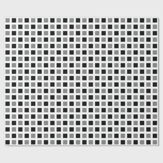 Quadrate 02 - Schwarz und Grau Geschenkpapier (Flach)