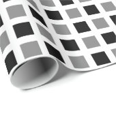 Quadrate 02 - Schwarz und Grau Geschenkpapier (Rolleneckpunkt)