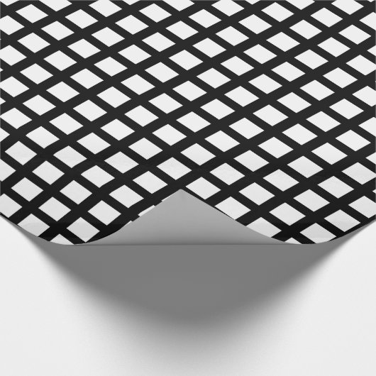 Quadrate 02 - Weiß auf Schwarz Geschenkpapier (Ecke)