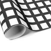 Quadrate 02 - Weiß auf Schwarz Geschenkpapier (Rolleneckpunkt)