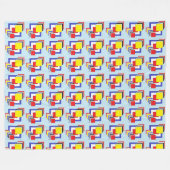 Quadrate Abstrakt Fleecedecke (Vorderseite (Horizontal))