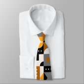 Quadrate Abstrakt geometrischer Muster Neck Tie Krawatte (Gebunden)