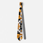 Quadrate Abstrakt geometrischer Muster Neck Tie Krawatte (Vorderseite)