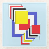 Quadrate Abstrakt Glasuntersetzer (Vorderseite)