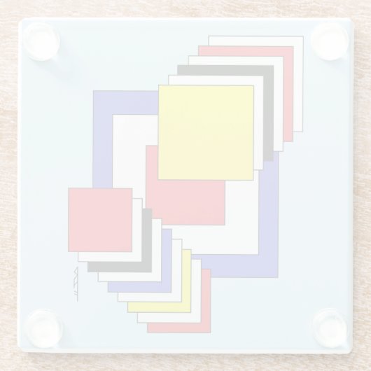 Quadrate Abstrakt Glasuntersetzer (Rückseite)