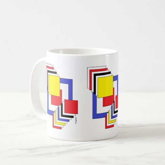 Quadrate Abstrakt Kaffeetasse (Vorderseite Links)