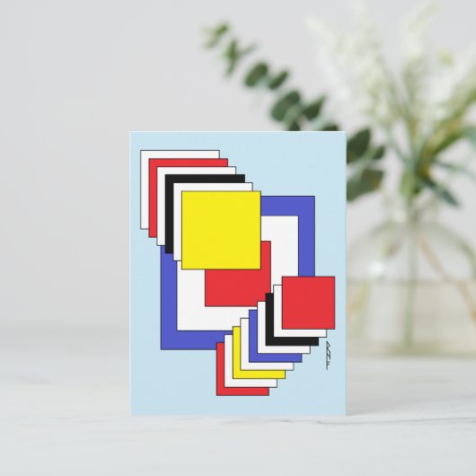 Quadrate Abstrakt Postkarte (Stehend Vorderseite)