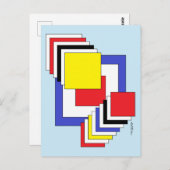 Quadrate Abstrakt Postkarte (Vorne/Hinten)