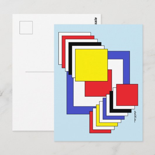 Quadrate Abstrakt Postkarte (Vorne/Hinten)