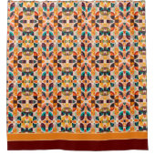 Quadrate Abstrakt Retro Moderne Sammlung Duschvorhang (Vorderseite)