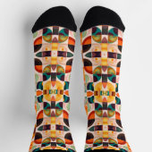 Quadrate Abstrakt Retro Moderne Sammlung Socken (Oben)