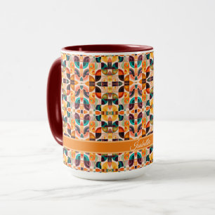 Quadrate Abstrakt Retro Moderne Sammlung Tasse