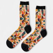 Quadrate Abstrakt Retro Trendy Collection Socken (Linkes Detail)