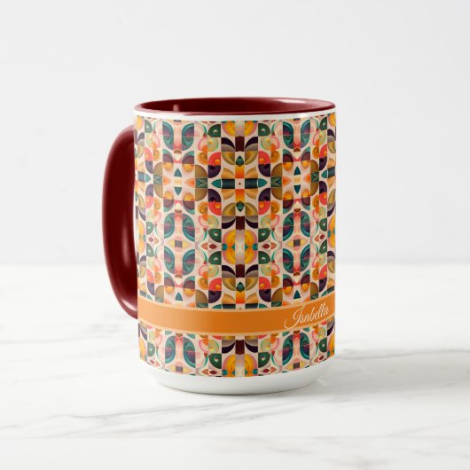 Quadrate Abstrakt Retro Trendy Collection Tasse (Vorderseite Links)