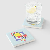 Quadrate Abstrakt Steinuntersetzer (Seitenansicht)