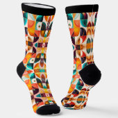 Quadrate Abstrakte Retro-Kollektion Socken (Gewinkelt)