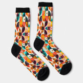 Quadrate Abstrakte Retro-Kollektion Socken (Rechts)