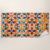 Quadrate Abstrakte Retro-Kollektion Strandtuch (Vorderseite)
