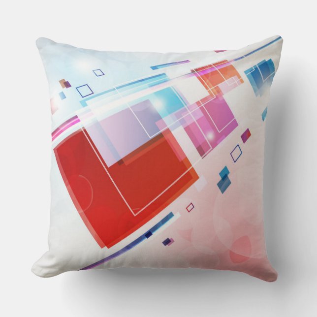 Quadrate Abstrakte Throw Kissen (Vorderseite)