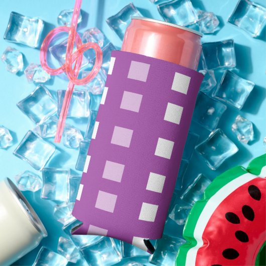 Quadrate auf lila gemusterten selters dosenkühler (In Situ Sommer)