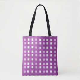 Quadrate auf lila gemusterten tasche