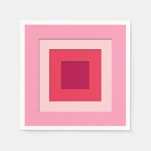 Quadrate aus dem Mittelalter - Rosa und Wein Serviette
