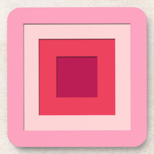 Quadrate aus dem Mittelalter - Rosa und Wein Untersetzer