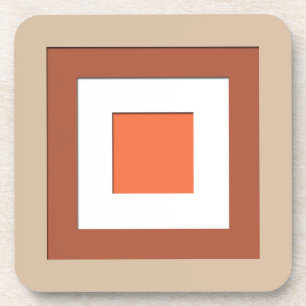 Quadrate aus dem Mittelalter - Taupe und Korallen Untersetzer