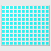 Quadrate - Cyan on White Geschenkpapier (Flach)